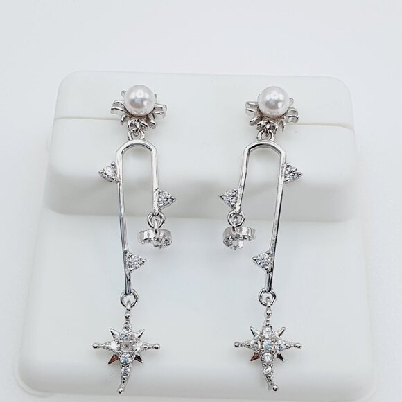 925 Sterling Silver Cubic Zirconia Earrings, U19254712 - Picture 9 of 10